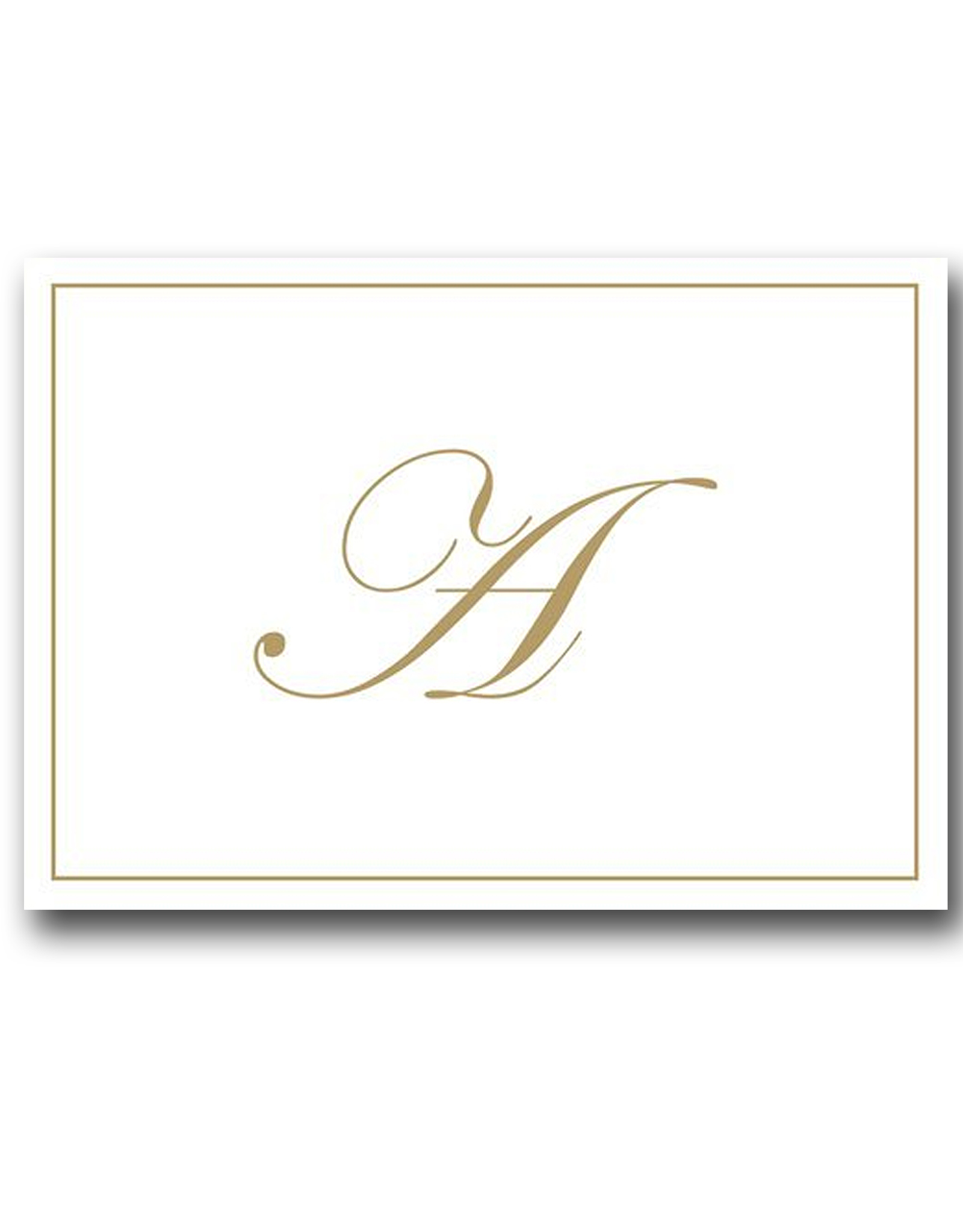Caspari Gold Embossed Initial Note Cards Letter A Boxed Set of 8