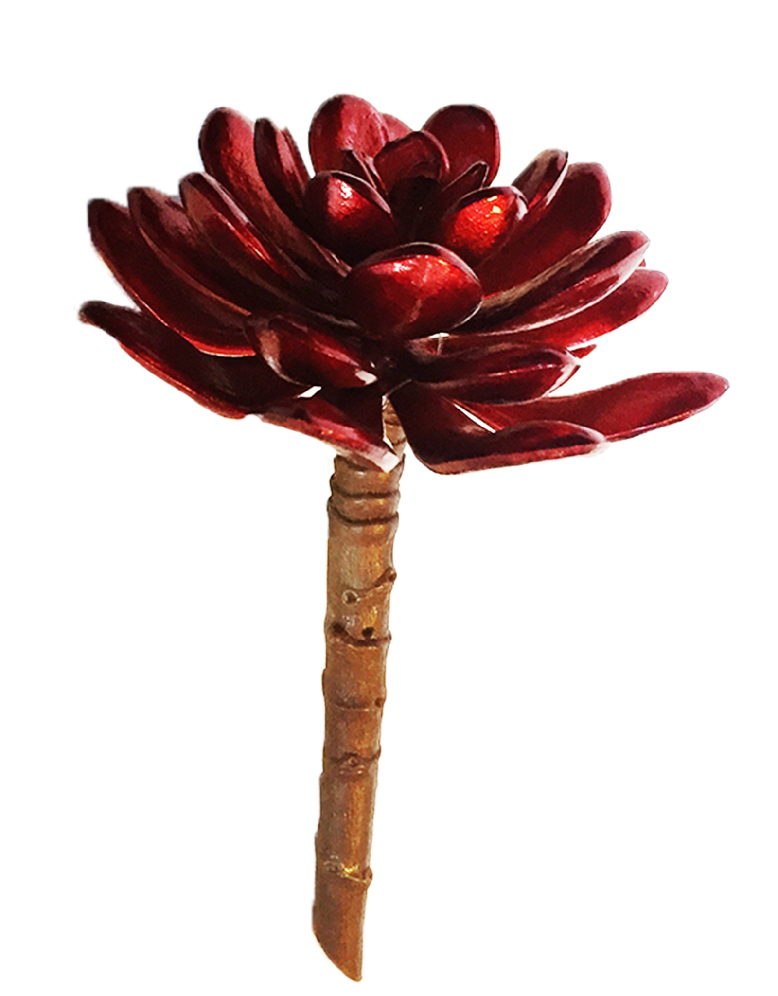 Darice Faux Succulents Echeveria Metallic Red 4.5 inch