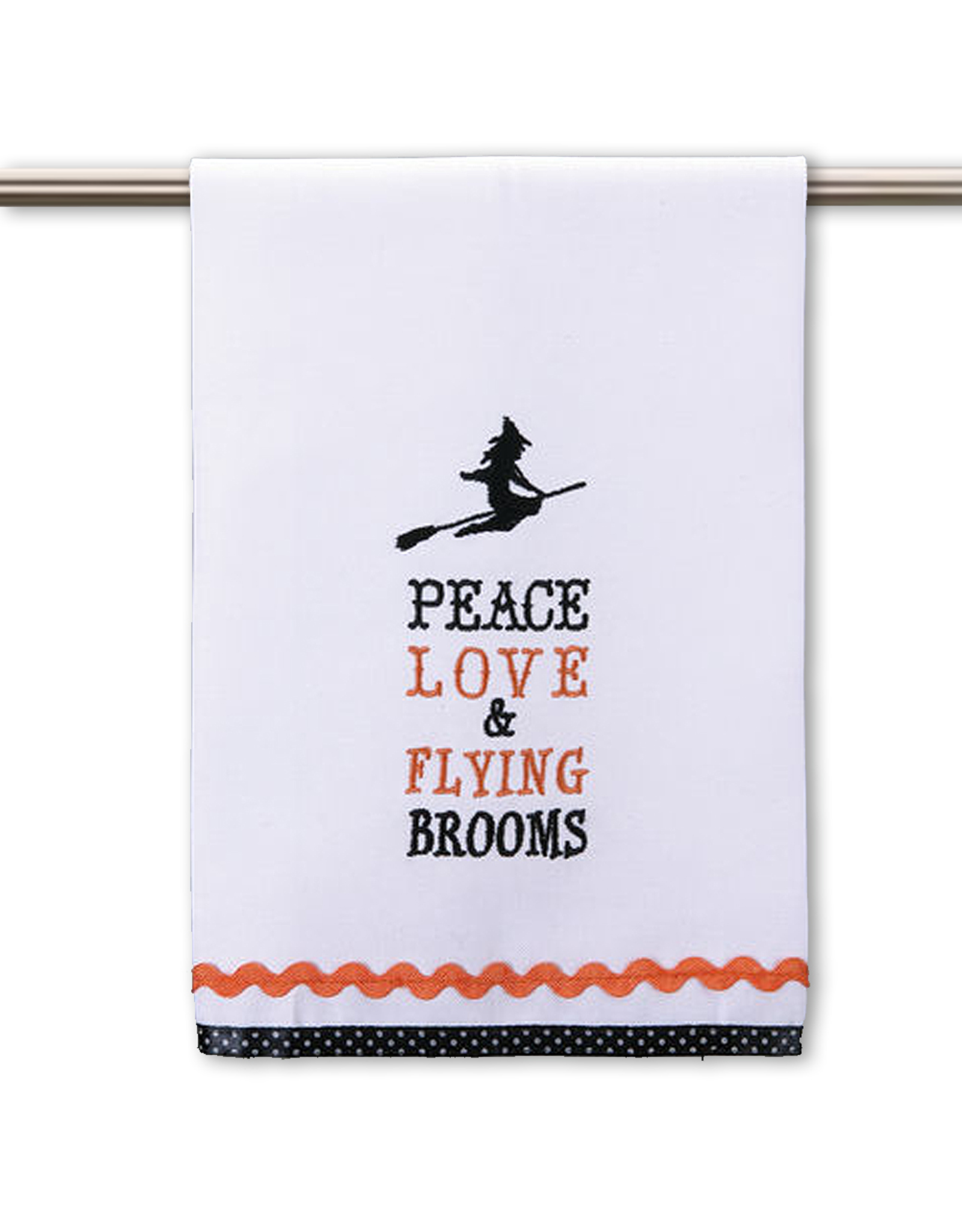 Peking Handicraft Halloween Kitchen Hand Towel Witch Flying Broom