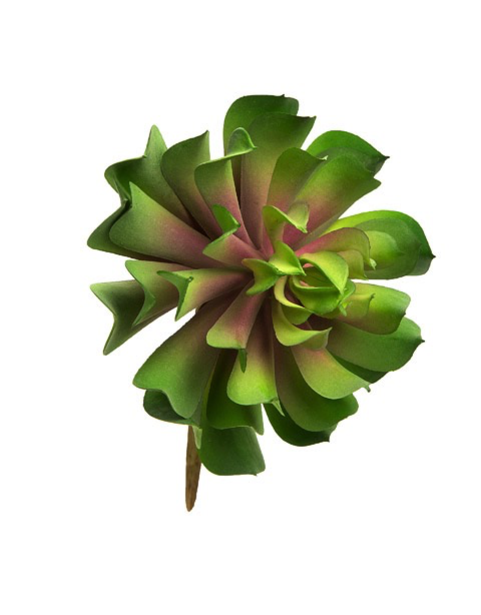 Darice Faux Succulent Green Lotus Rosette w Pink Center 4 inch