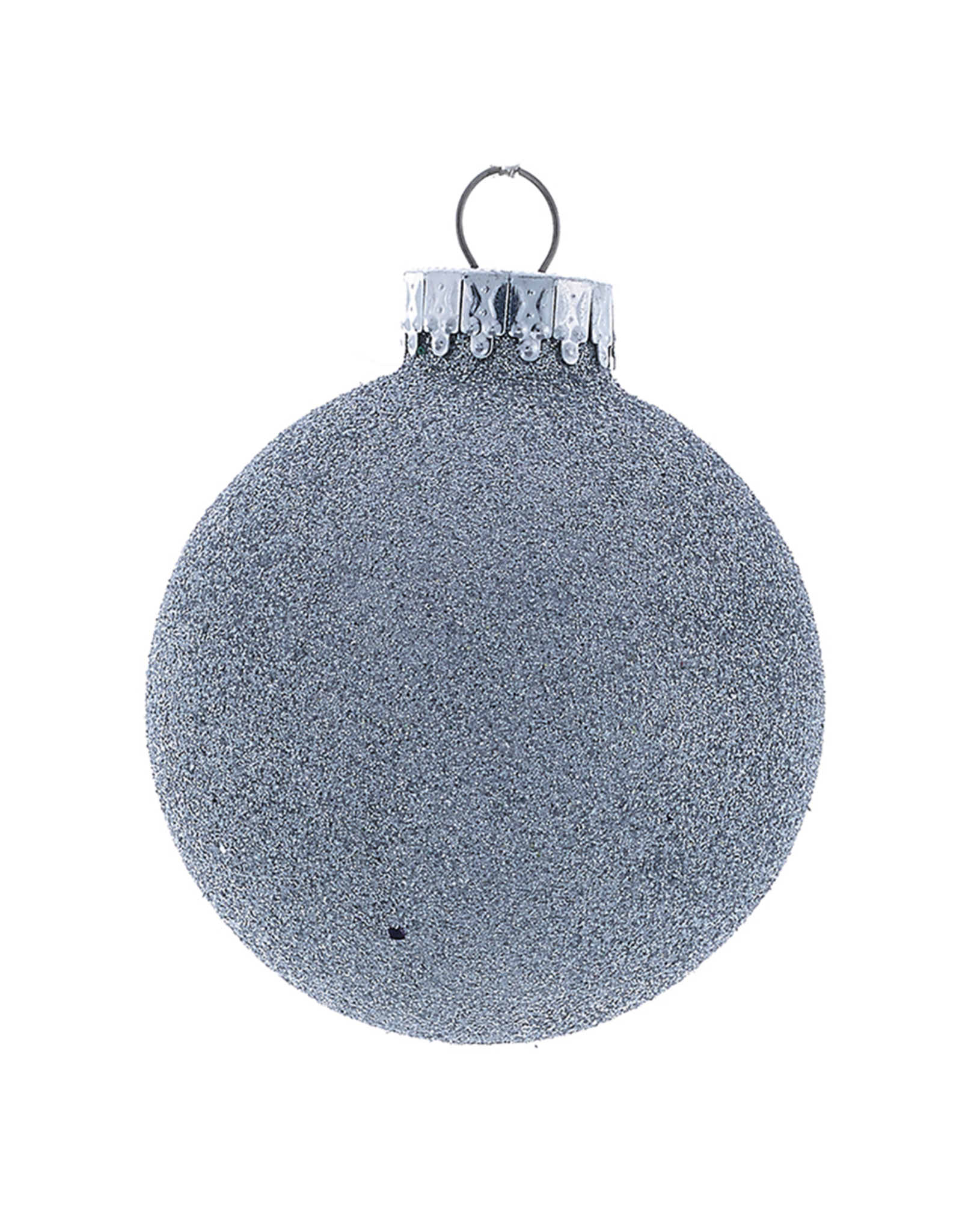 Kurt Adler Silver Glitter Glass Ball Christmas Ornament 80mm Set of 4