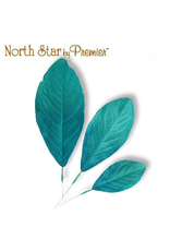 Premier Glittered Edge Aqua Teal Blue Leaf 3 Sizes Set of 9