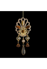 Kurt Adler Amber Gem Drop Ornament Glittered -A