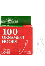 Kurt Adler Ornament Hooks 1.125 inch Pack of 100 Silver Wire Hooks Set