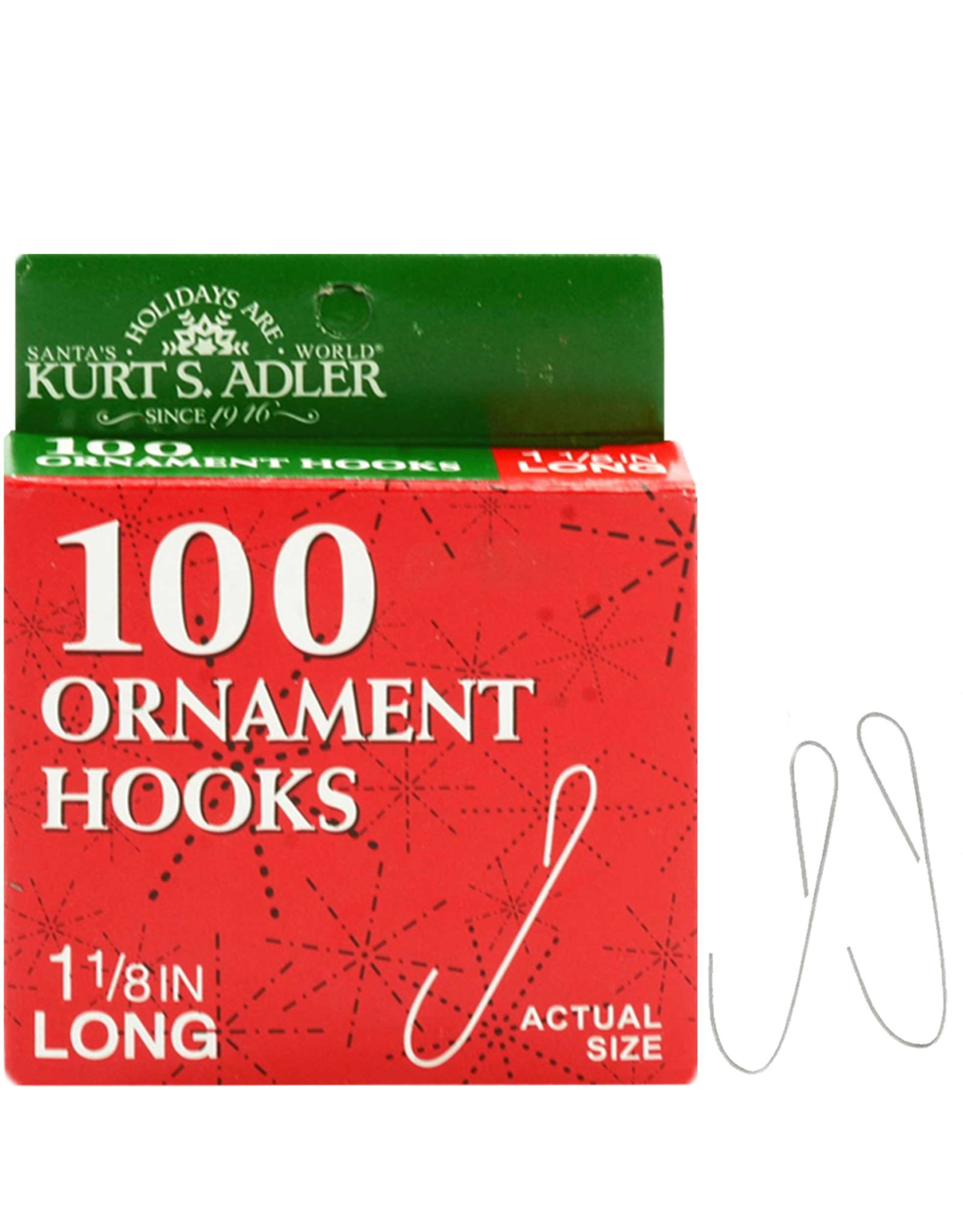 Kurt Adler Ornament Hooks 1.125 inch Pack of 100 Silver Wire Hooks Set