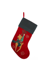 Kurt Adler Christmas Stocking Red Green Reindeer Stocking