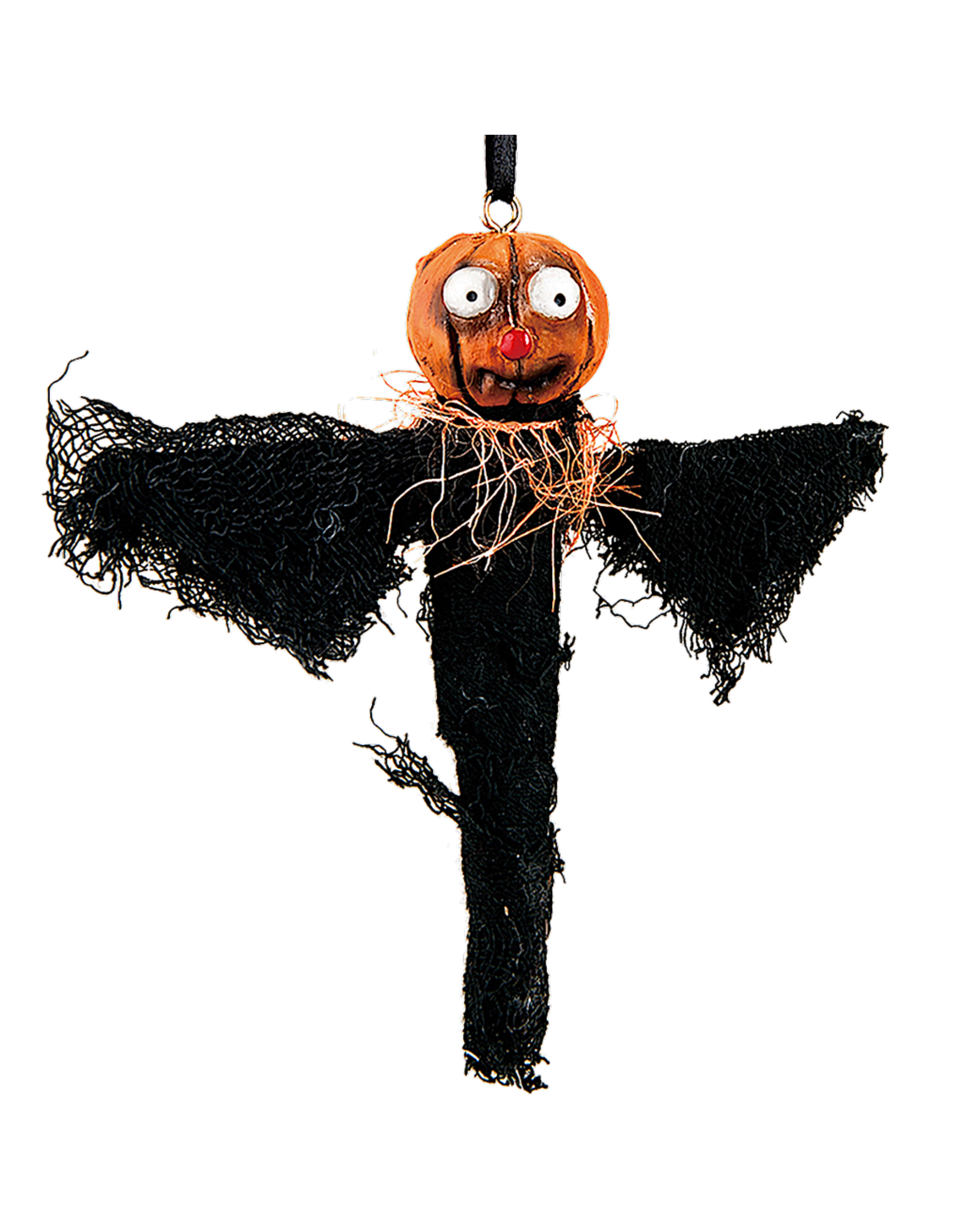 Gallerie II Joe Spencer Halloween Ornament Pumpkin Bat 7 inch