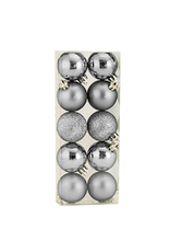 Kurt Adler Christmas Shatterproof Ball Ornament 50MM Set of 10 Silver
