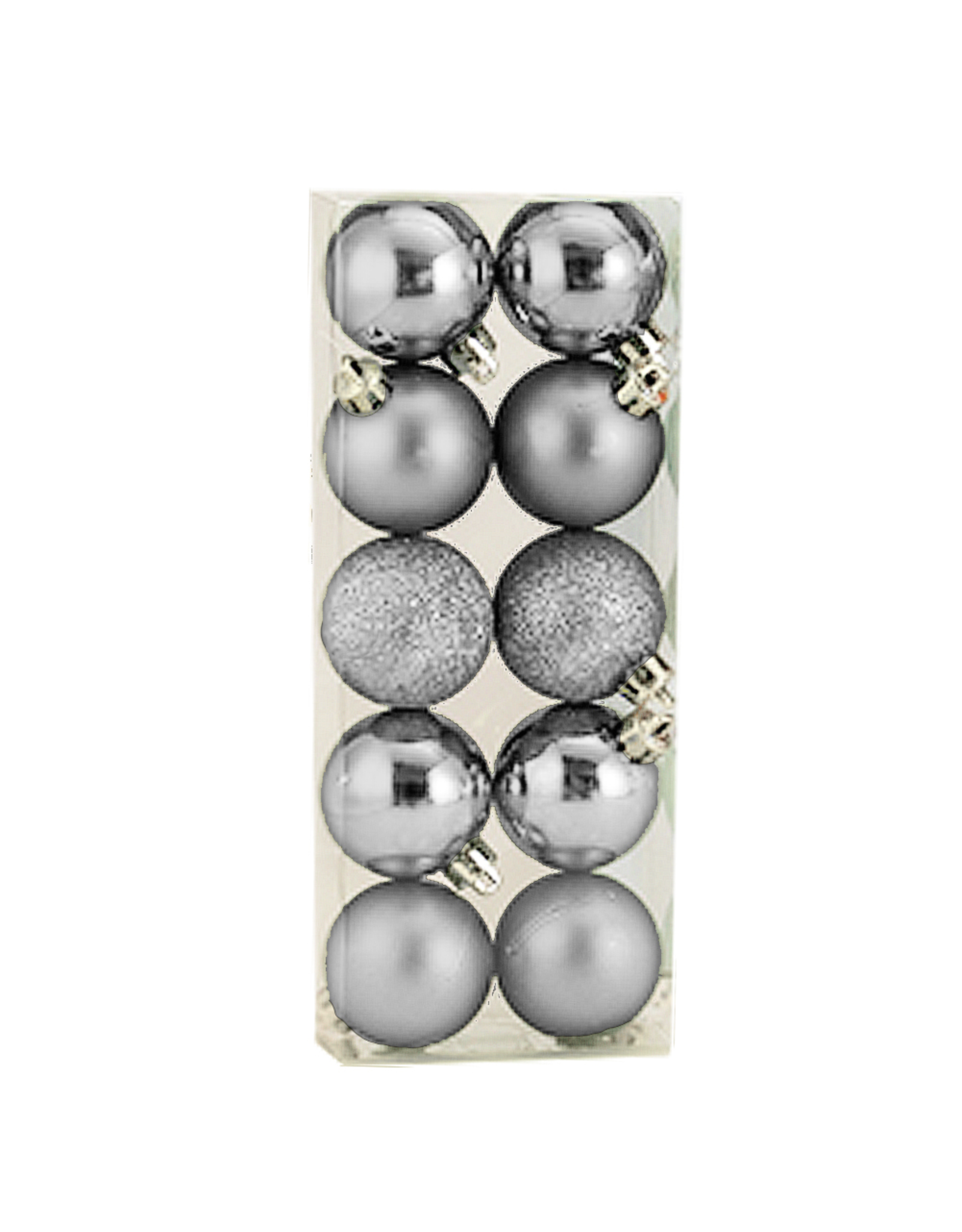 Kurt Adler Christmas Shatterproof Ball Ornament 50MM Set of 10 Silver