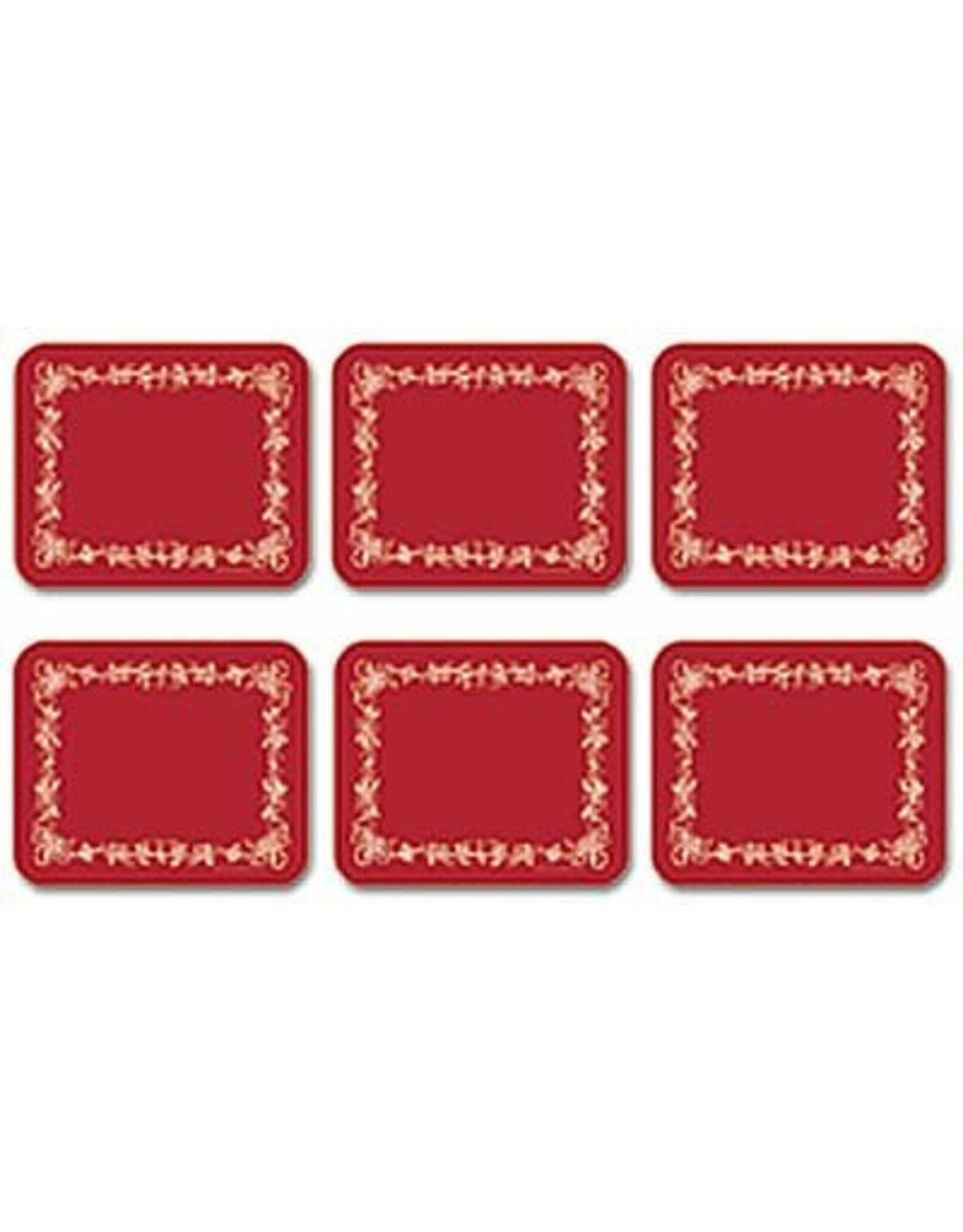 Jason Christmas Hardboard Placemats Red W White Holly Berry Set of 4