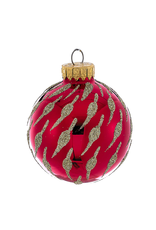 Kurt Adler Red w Gold Glass Ball Christmas Ornament 60mm Set of 4