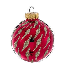 Kurt Adler Red w Gold Glass Ball Christmas Ornament 60mm Set of 4