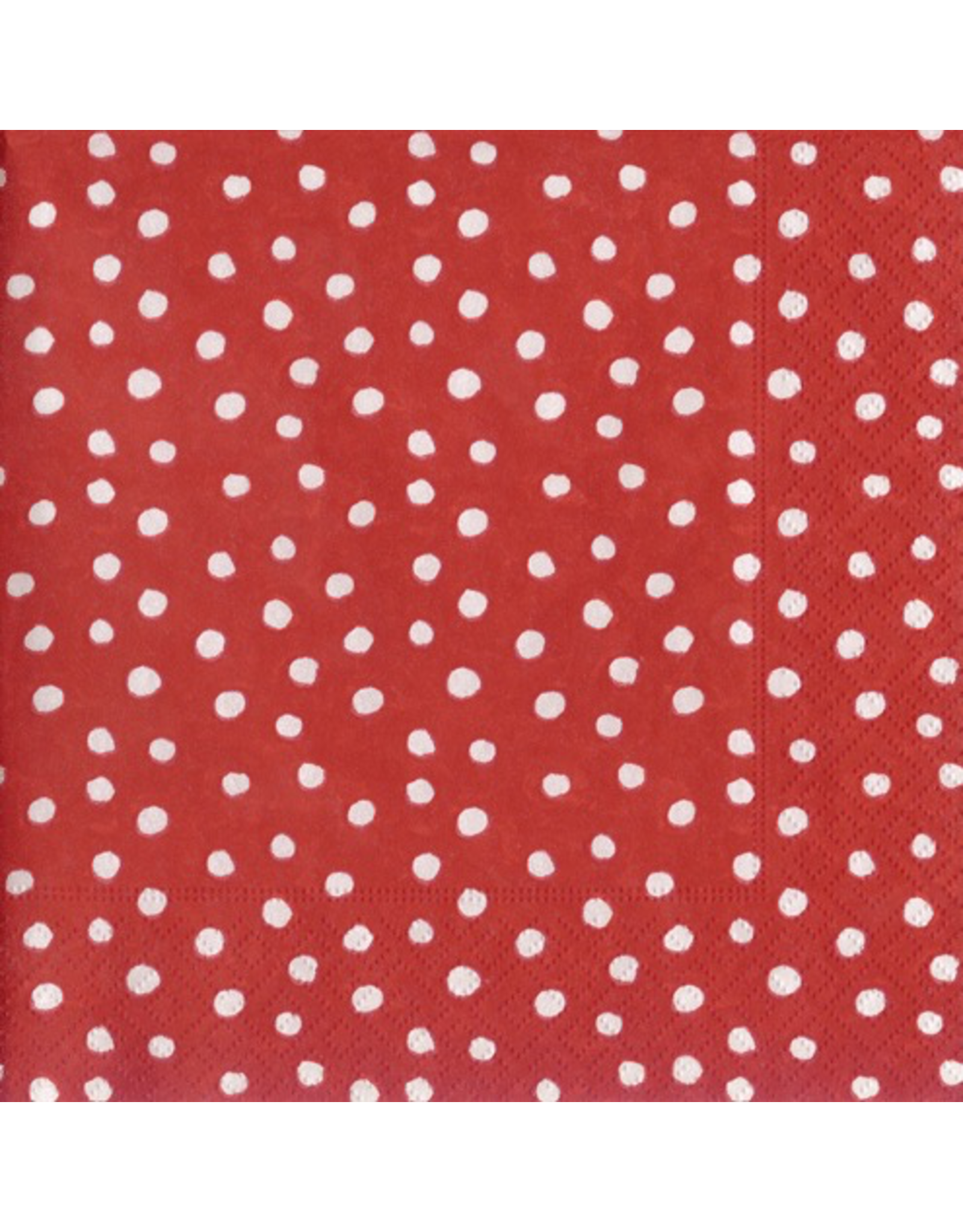 Caspari Paper Cocktail Napkins 20pk Small Dots Red