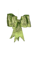 Green Glitter Bow SM 8 inch