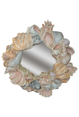 Decorative Treasures Sculpted Shells Round Mirror 27 Diameter