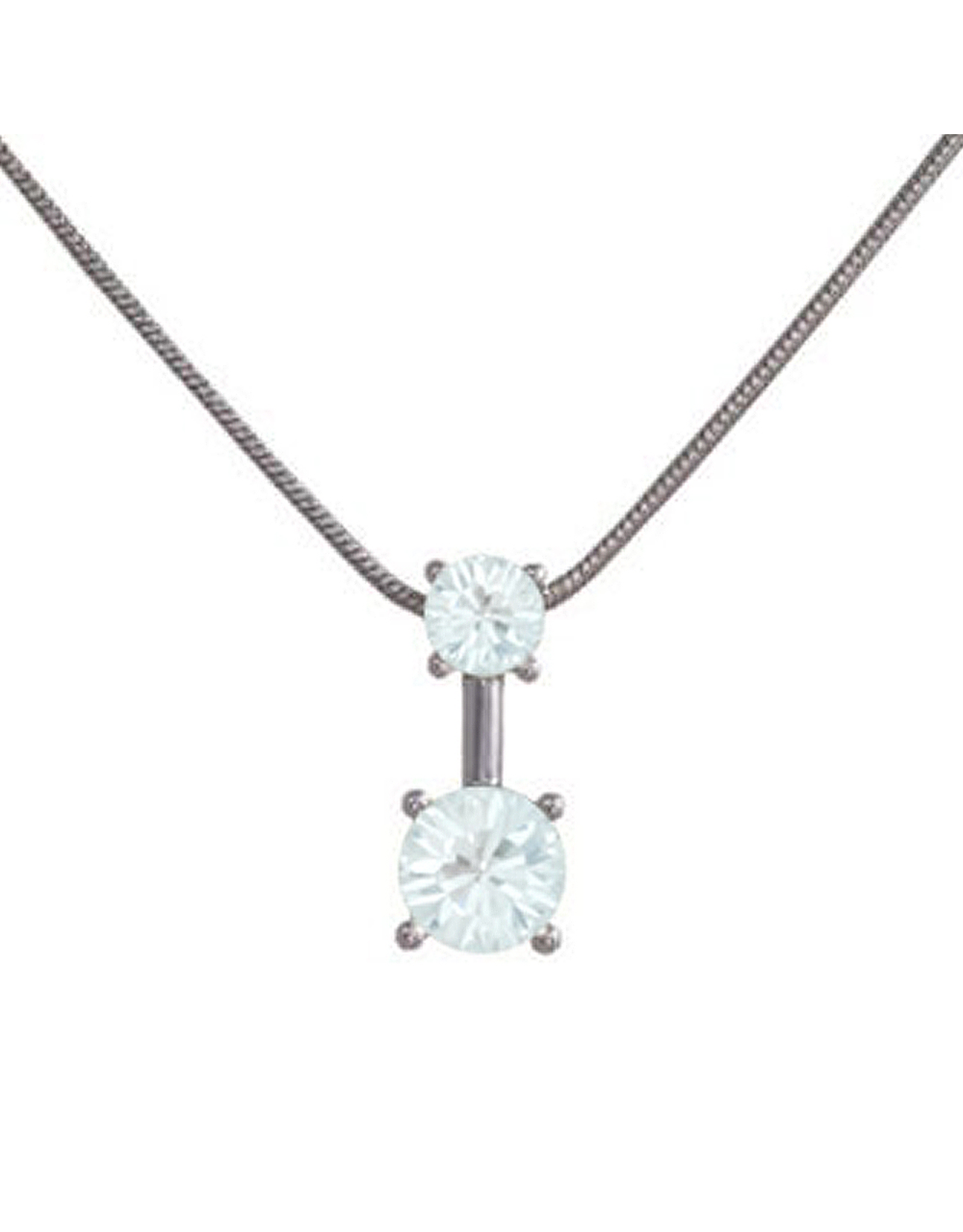 Annaleece Necklace Sweet Water Blue Rhodium Pendant with Crystals