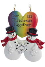 Kurt Adler Pride Gay Snow-Men Couple First Christmas Together Ornament