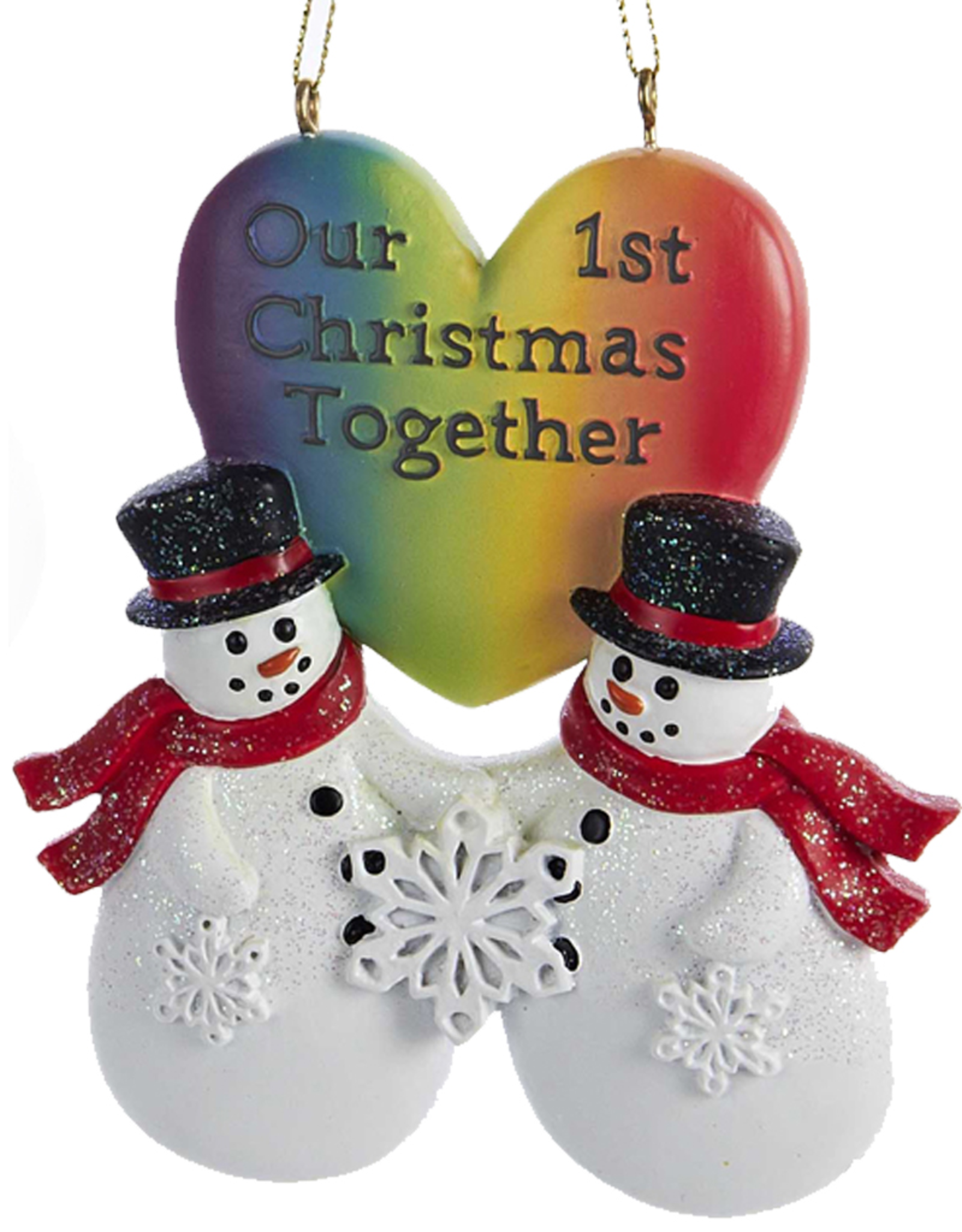 Kurt Adler Pride Gay Snow-Men Couple First Christmas Together Ornament