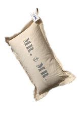 MFH Cotton Pillow 12x18 w Mr and Mr w Anchor