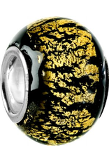 Chamilia Charm Murano Glass Bead O-2 Black Energy