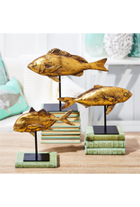 Distressed Gold Fish Sculptures Set of 3