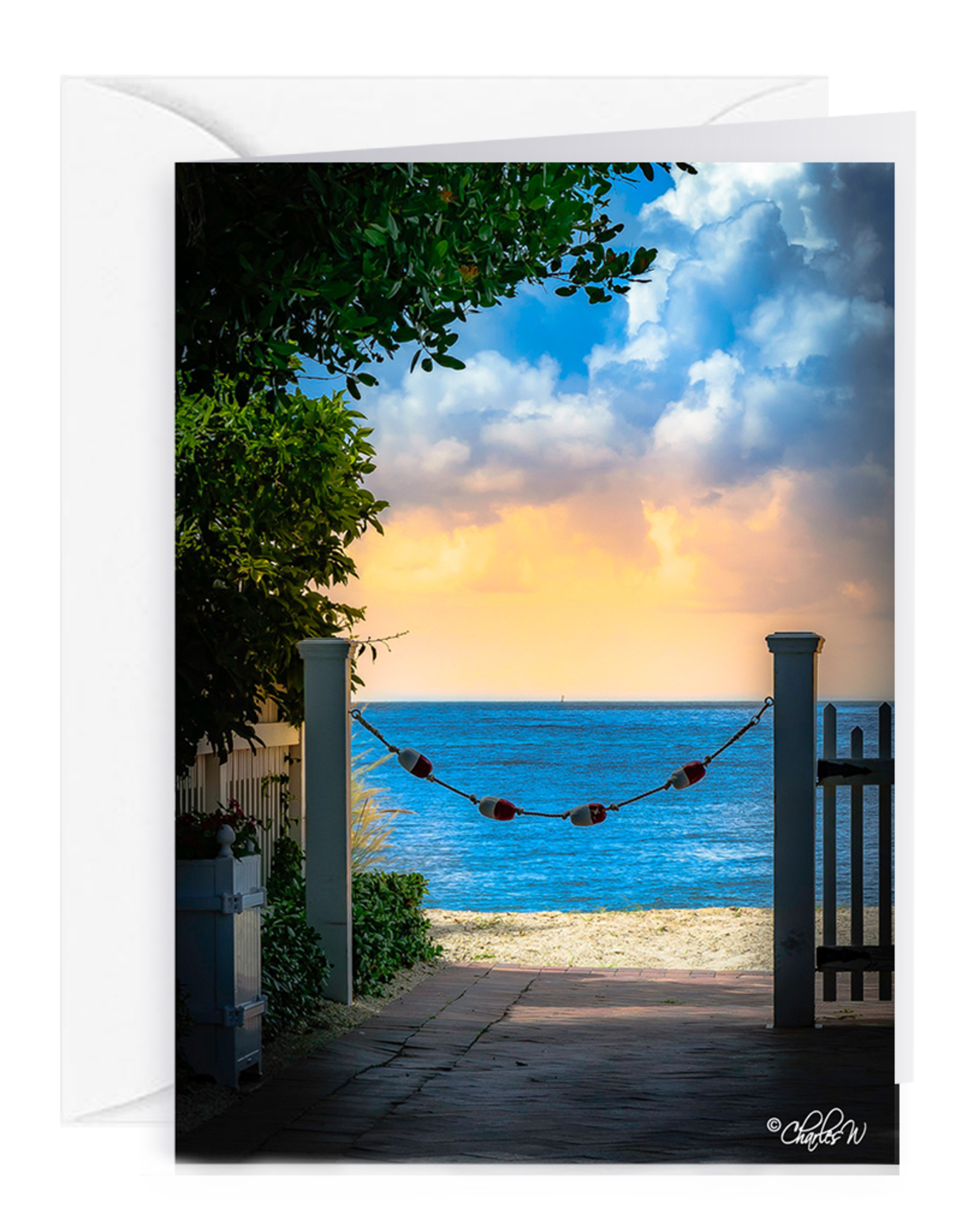By The Seas-N Greetings Blank Note Card -  Cash - Gift Card Holder - By The Sea