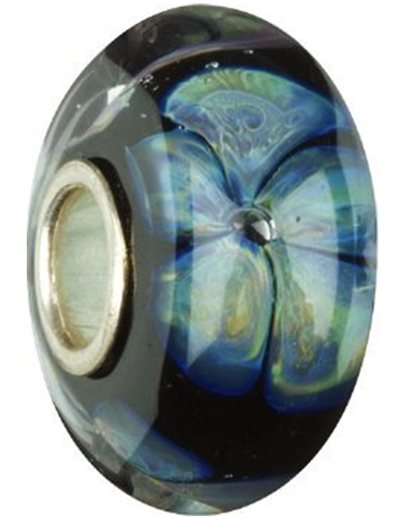 Chamilia Charm Murano Glass Bead OB-107 Midnight Blooms