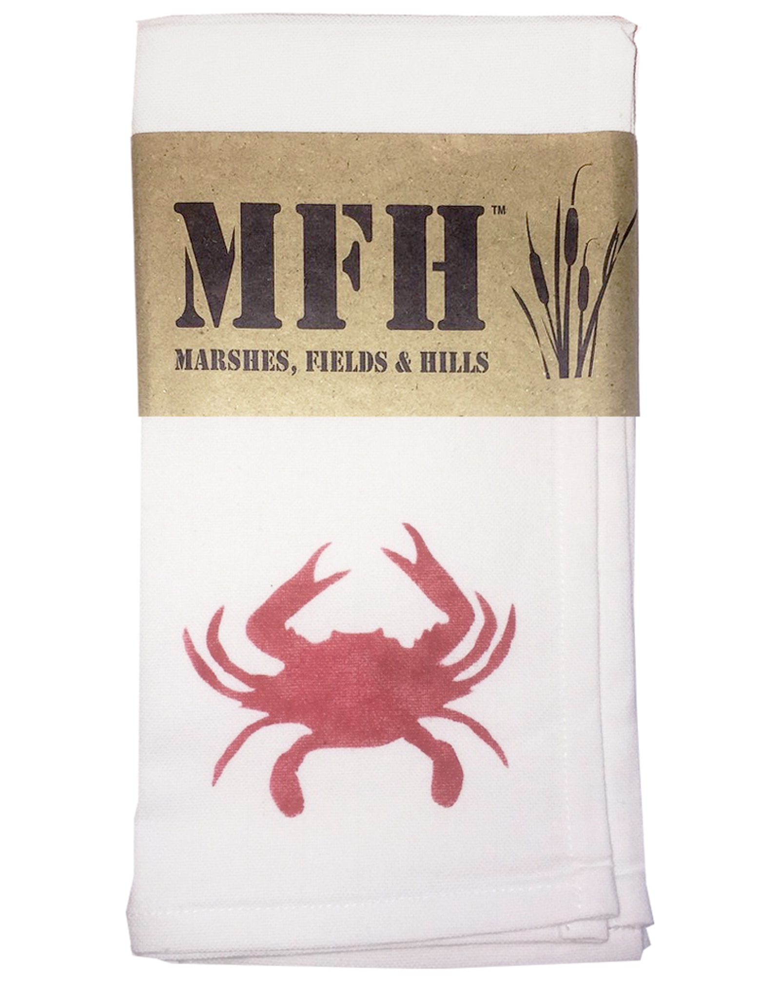 MFH Cotton Cloth Napkin-20x20 w Crab- Candi Red