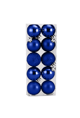 Kurt Adler Christmas Shatterproof Ball Ornaments 30MM 20Pk Blue