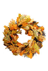 Darice Fall Leaves Oak Leaf w Pine Cone Fall Wreath 24 Inch