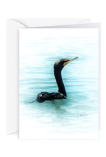 By The Seas-N Greetings Blank Note Card - Cash - Gift Card Holder - Cormorant
