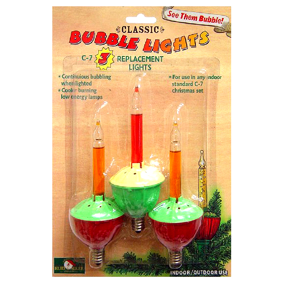Bubble Lights Replacement Bulbs Set of 3 With C7 Base Digs N Gifts