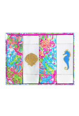 Lilly Pulitzer® Embroidered Cotton Cocktail Napkins Set 4 Lovers Coral