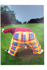 Fathers Day Card Off Course Dad in Plaid Pants Golfing
