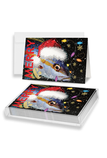 By The Seas-N Greetings Christmas Cards 10pk Merry n Bright Santa Fish