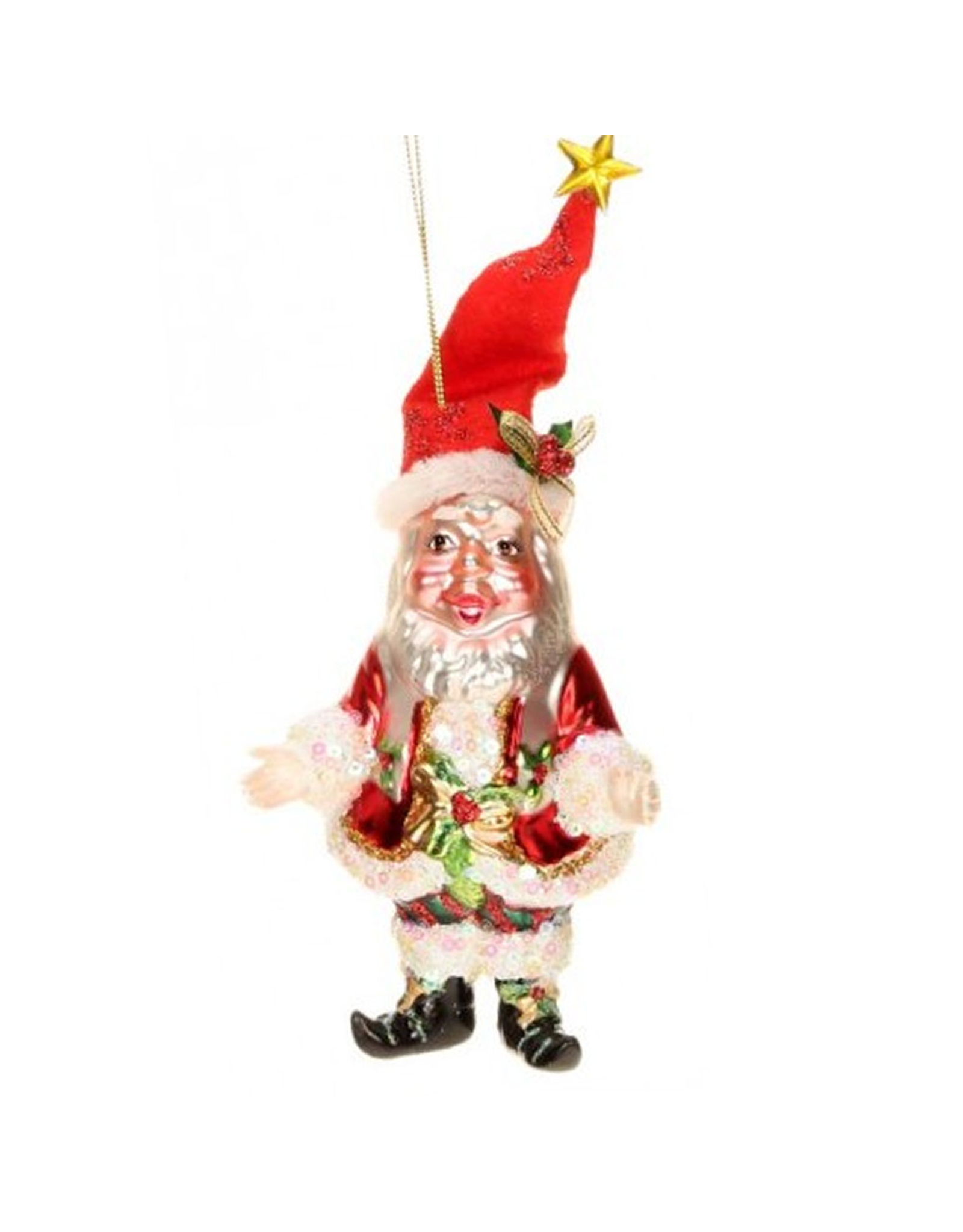 Blown Glass Ornament Jolly Old Elf