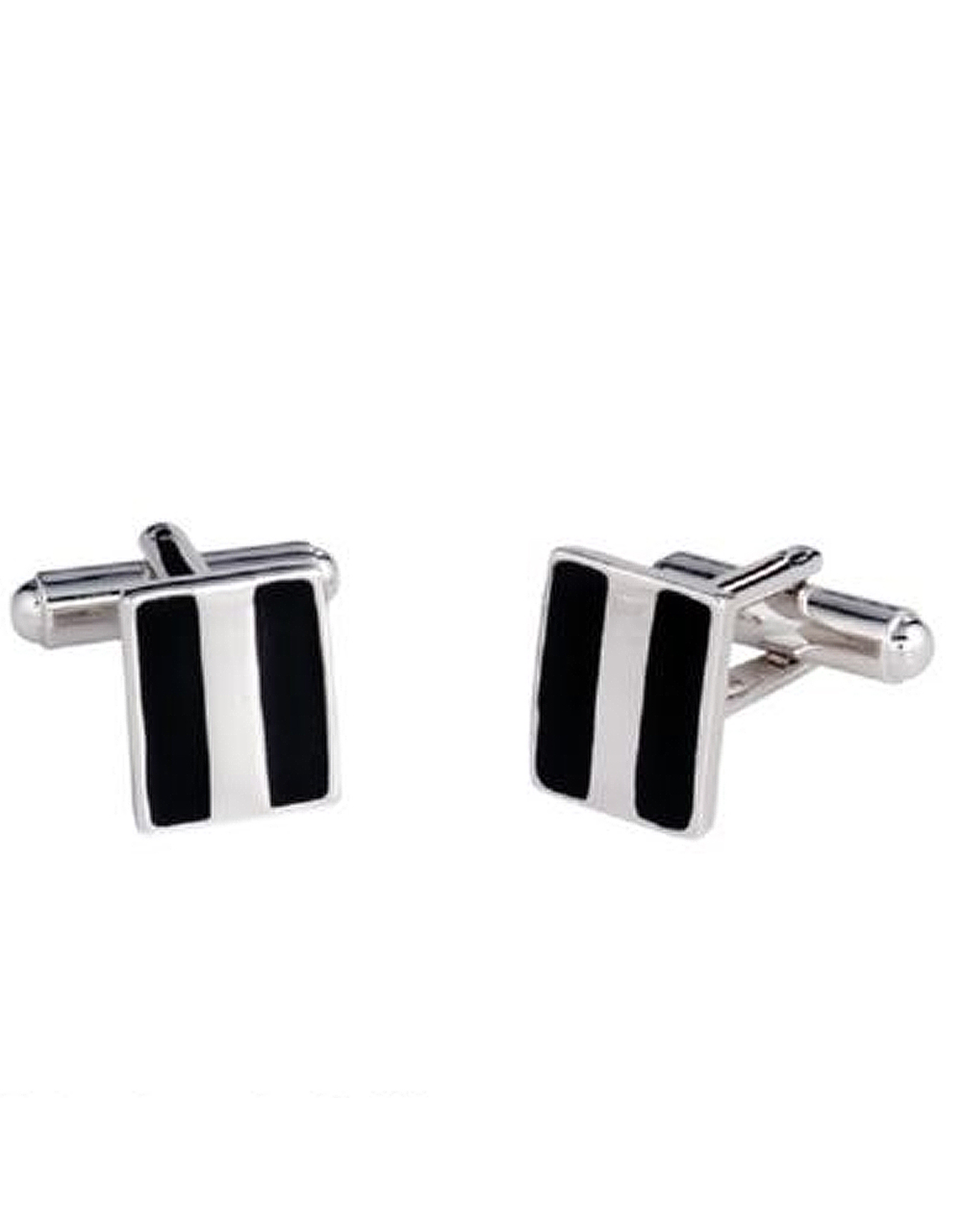 Annaleece Cuff Links Black and Silver | Mens Collection