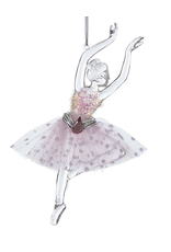 Kurt Adler Clear Acrylic Ballerina in Pink Tutu Ballet Ornament -A