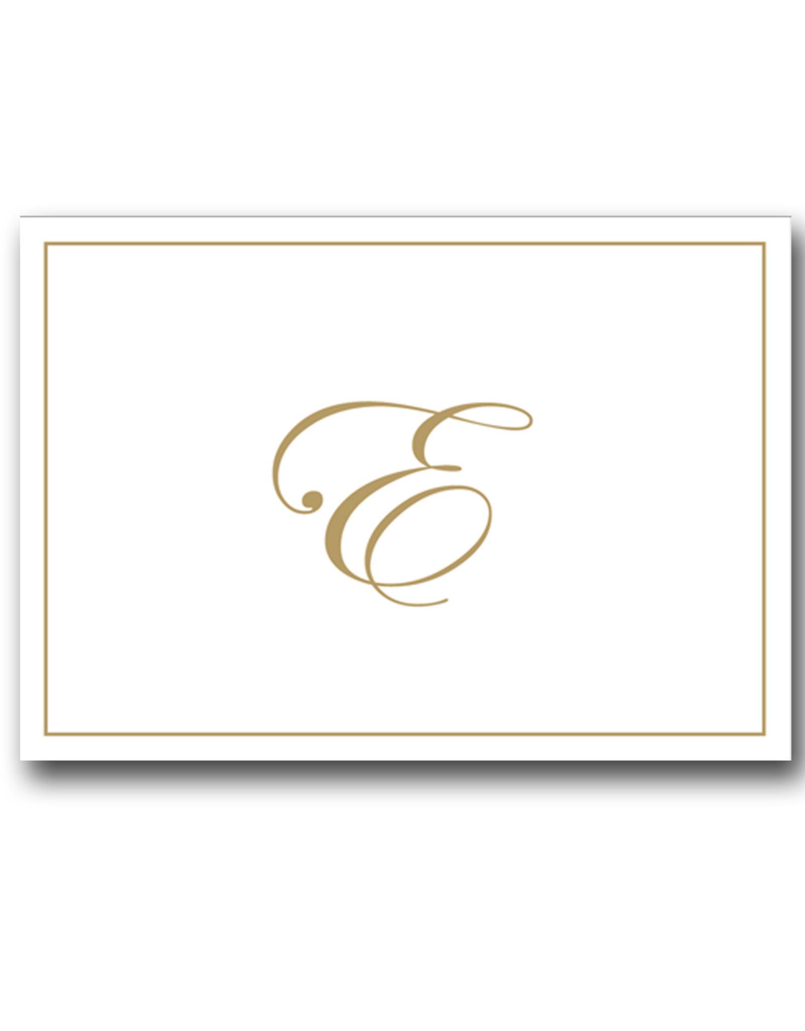 Caspari Gold Embossed Initial Note Cards Letter E Boxed Set of 8