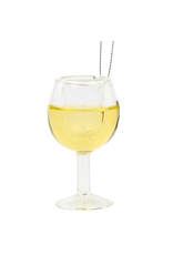 Kurt Adler Glass Wine Glass Ornament White Wine