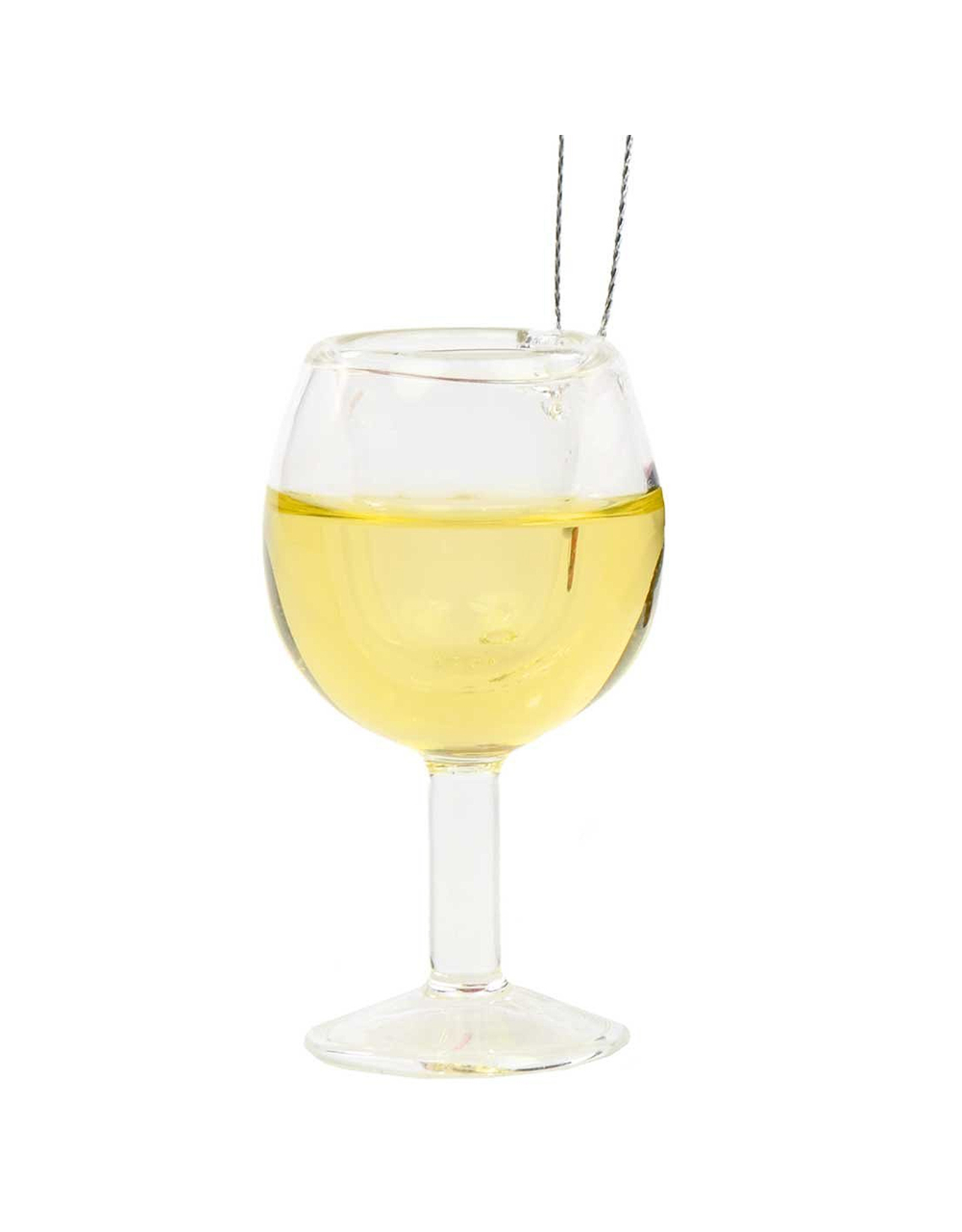 Kurt Adler Glass Wine Glass Ornament White Wine