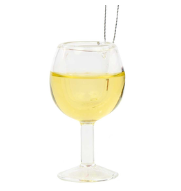 Kurt Adler Glass Wine Glass Ornament White Wine