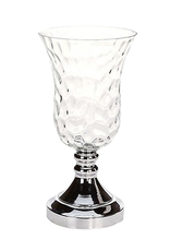 Mark Roberts Home Decor Glass Pedestal Vase With Silver Base