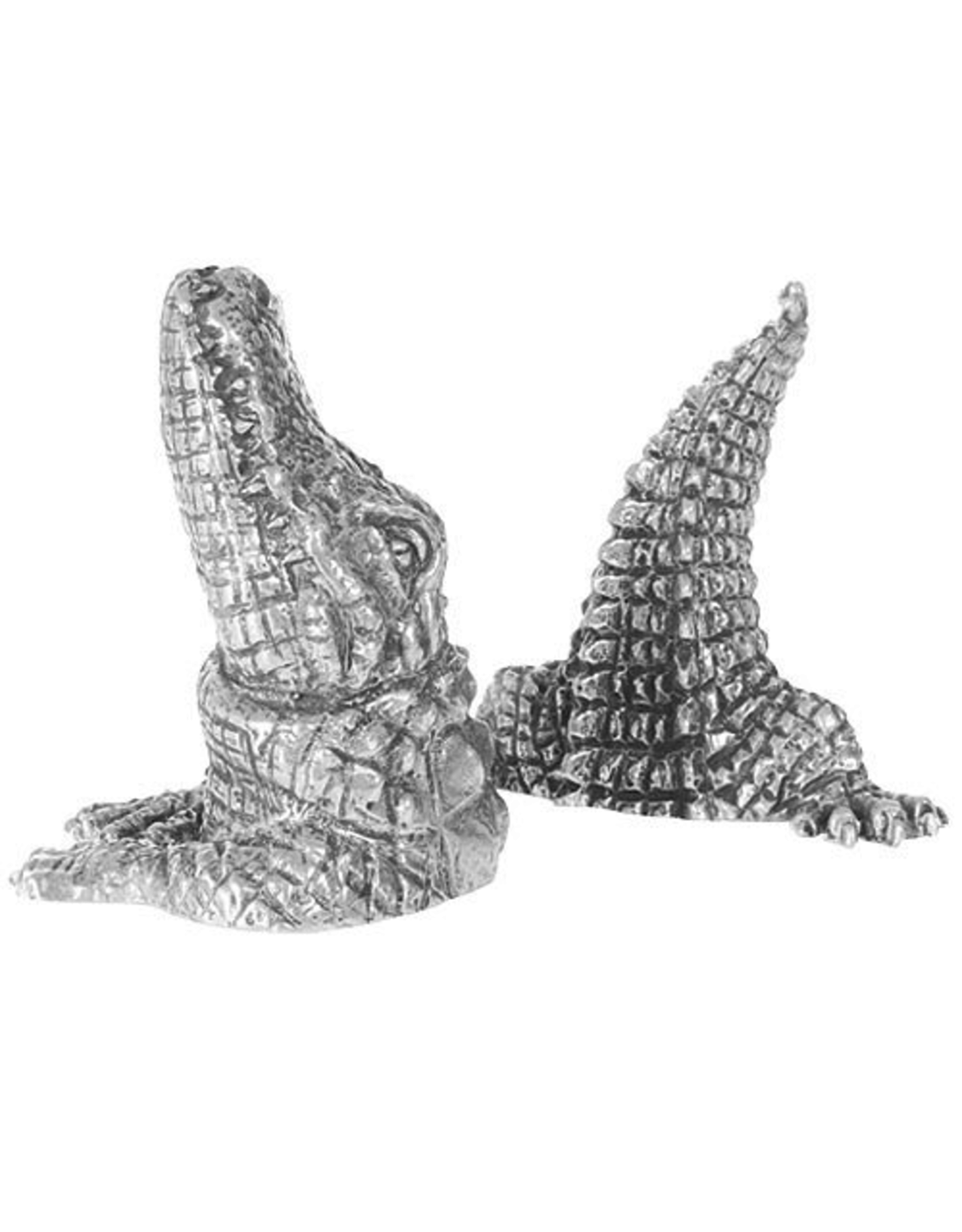 Pewter Salt and Pepper Alligator  Shaker Set