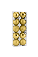 Kurt Adler Christmas Shatterproof Ball Ornaments 30MM 20Pk Gold