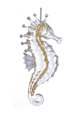 Kurt Adler Clear Acrylic Seahorse Ornament 5 inch - Silver Fins