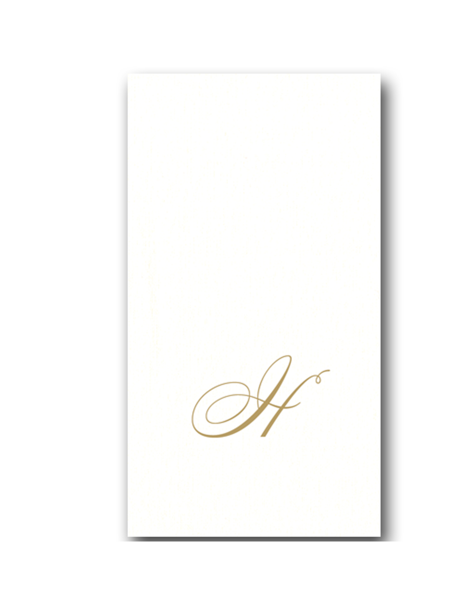 Caspari White Pearl Paper Linen Guest Napkins Initial H 24pk