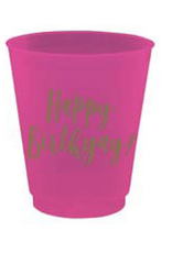 Slant Happy Birthyay Birthday Plastic Flex Shot Cups 4oz 8pk F172478 Slant