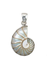 Charles Albert Jewelry Fine Sterling Silver Pendant w Nautilus Shell