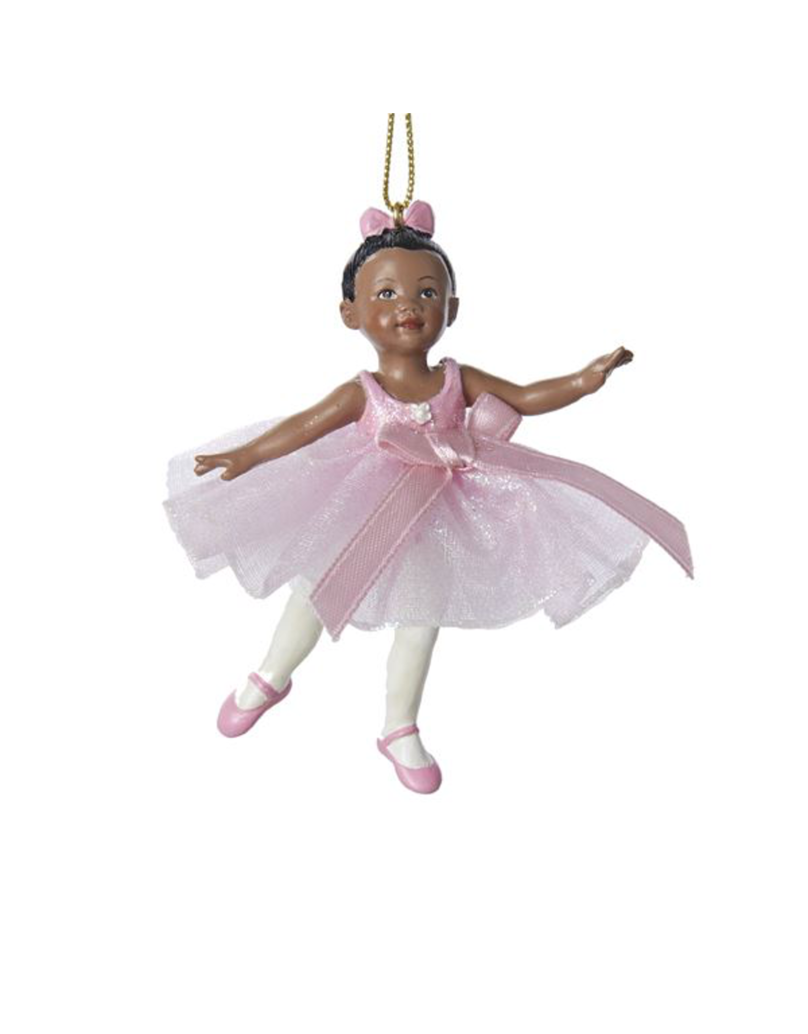 Kurt Adler Little Black American Girl Ballerina Ornament 3.25 Inch